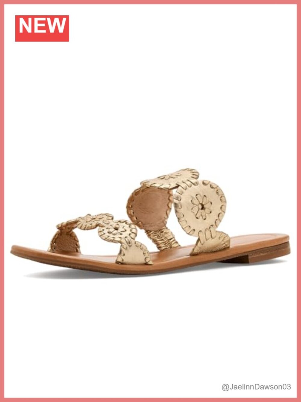 Women's Lauren II Flat Sandal Leather Double Strap Slip On Block Heel